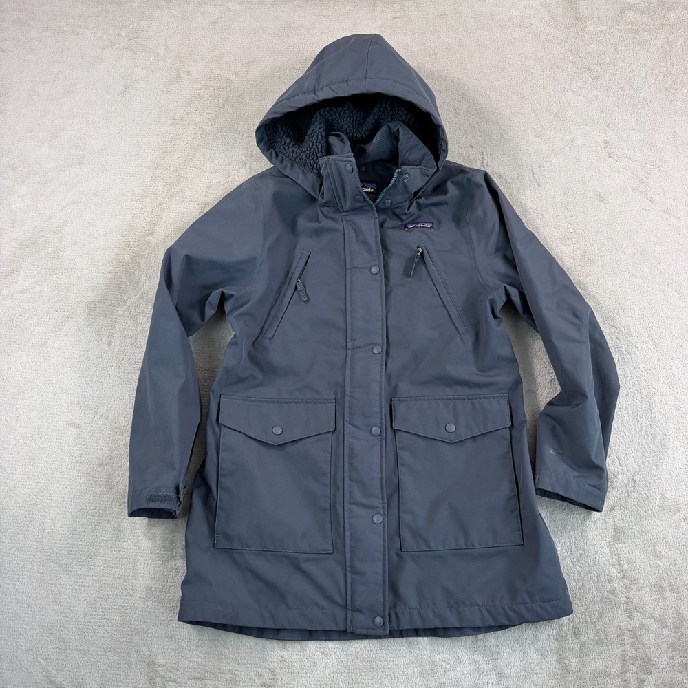 Patagonia Tres 3-in-1 Parka Girls Large Grey h2no (Shell Only)‎ Performance Hood